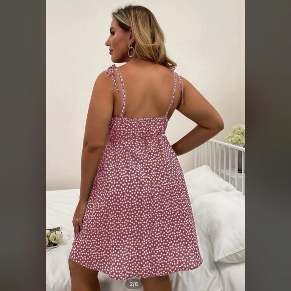 END OF SUMMER CLEARANCE! Plus Size 2xl (16)Floral Print Tie Cami Dress Brand New - Picture 2 of 4